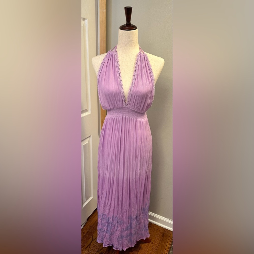 Tiare Hawaii Blue Halter Maxi Dress for Weddings